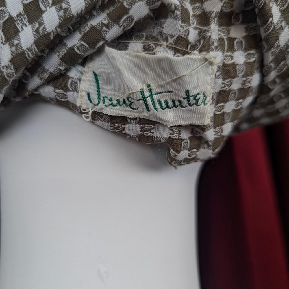 True Vintage 50's Jane Hunter Brown & White Gingham Short Sleeve Bolero - Picture 7 of 7